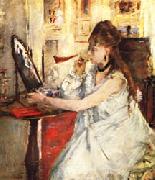 Berthe Morisot Young Woman Powdering Herself France oil painting artist